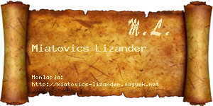 Miatovics Lizander névjegykártya